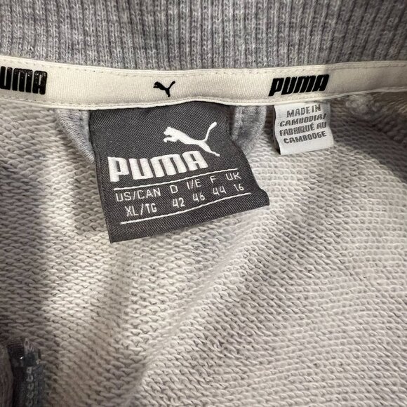 Puma Women's Heather Gray Half Collar French Terry Zip Up Track Jacket Sz XL/TG - Picture 3 of 11